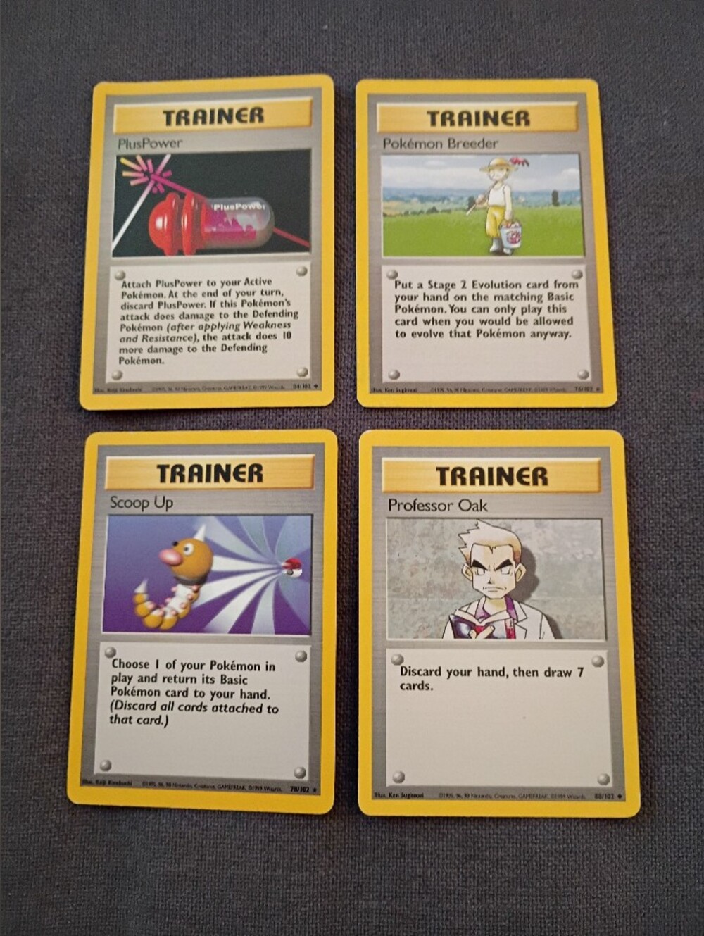 Pokemon Base Set Vintage Trainer Card Lot Of 4